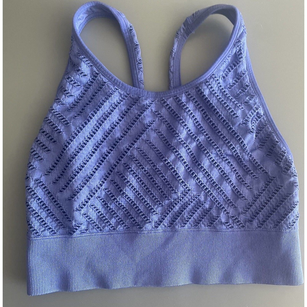 Women's Victoria's Secret Sports Bralette Crochet Purple Mesh Bra Size Medium